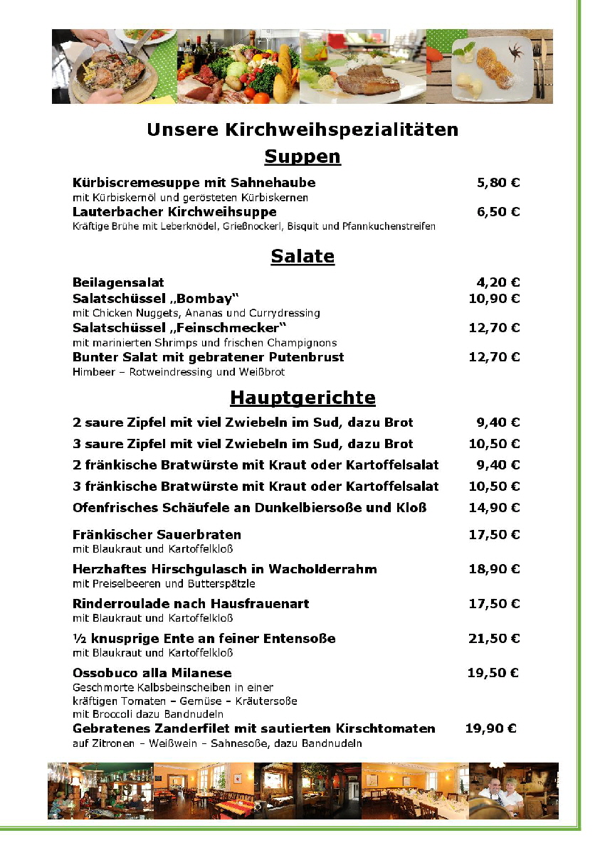 Speisekarte Saisonkarte  Kirchweih Speisen 2022-1